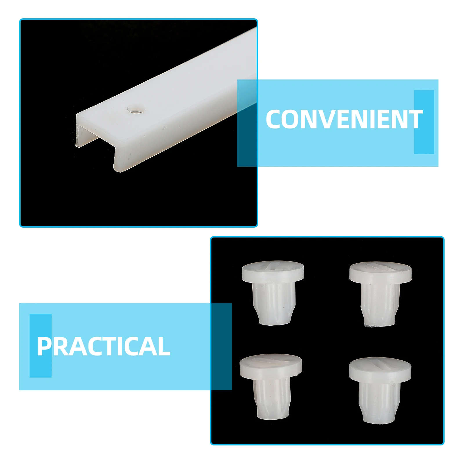 

2 Sets Plastic Drawer Slides Durable Drawer Guide Rail Stable Closet Cabinet Wardrobe Dressing Hardware Accessories