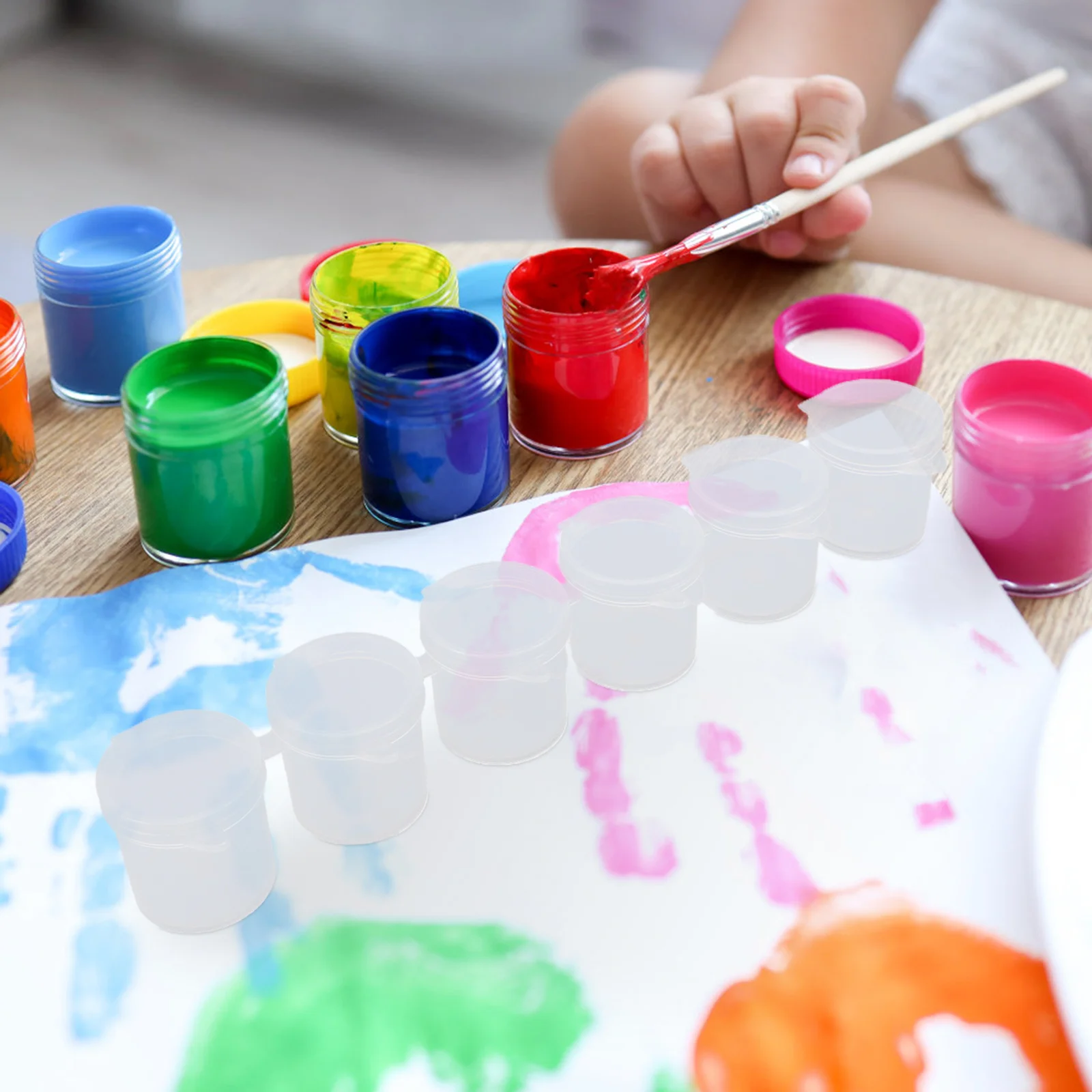 10pcs Mini Empty Paint Strips 15Ml Plastic Pigment Cups With Lids Storage Container For Craft Painting Travel Watercolor Box