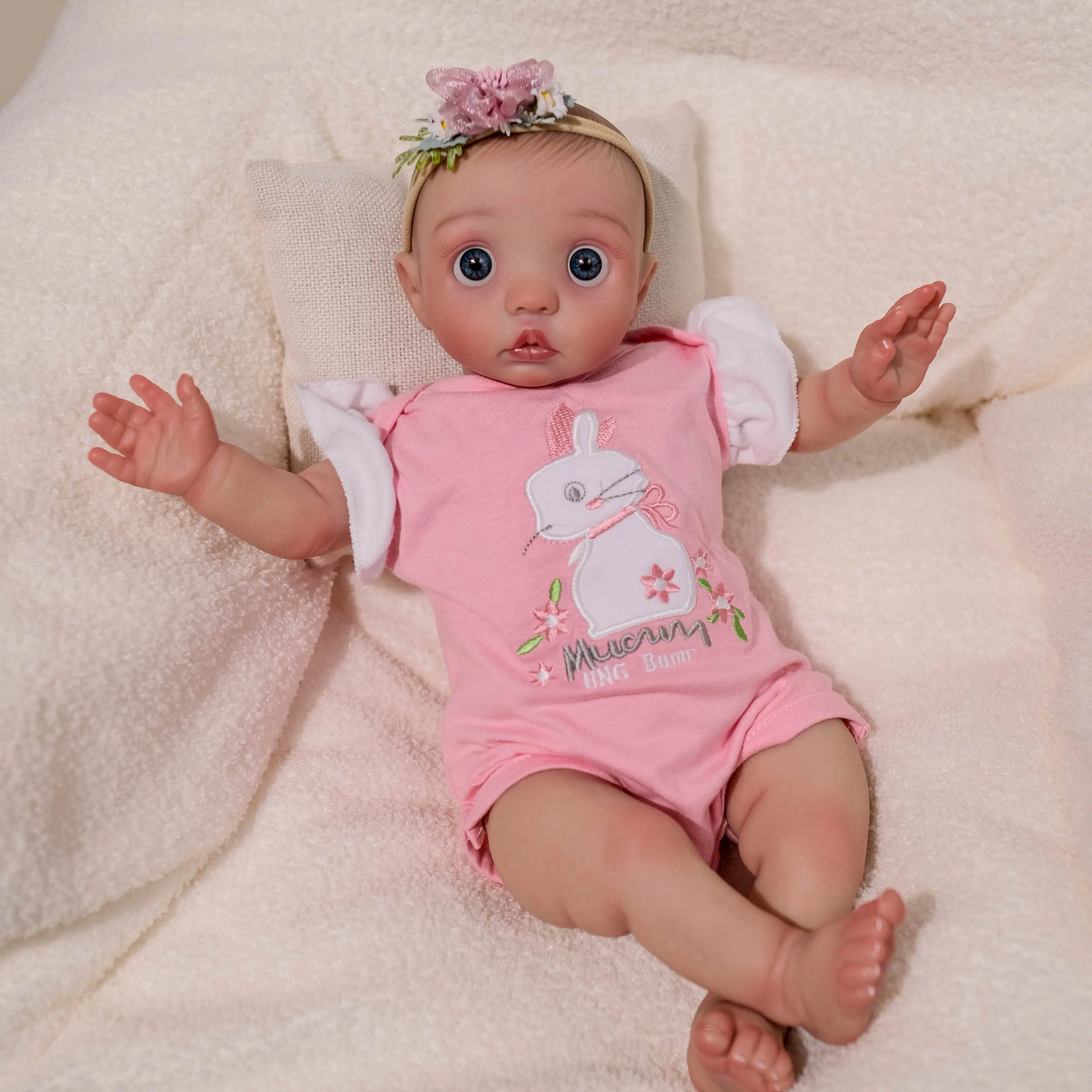 NPK 16inch Peeka Hand Made High Quality Detailed Painting Lifelike Real Soft Touch Small Doll Cute Handy Baby