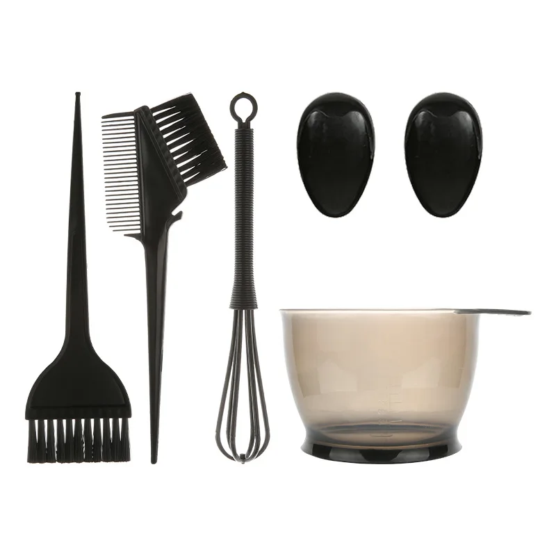 Hair Dye Color Brush Bowl Set com Ear Caps, Dye Mixer, Tint Dying Coloring Aplicador, Cabeleireiro Styling Acessórios, 5Pcs