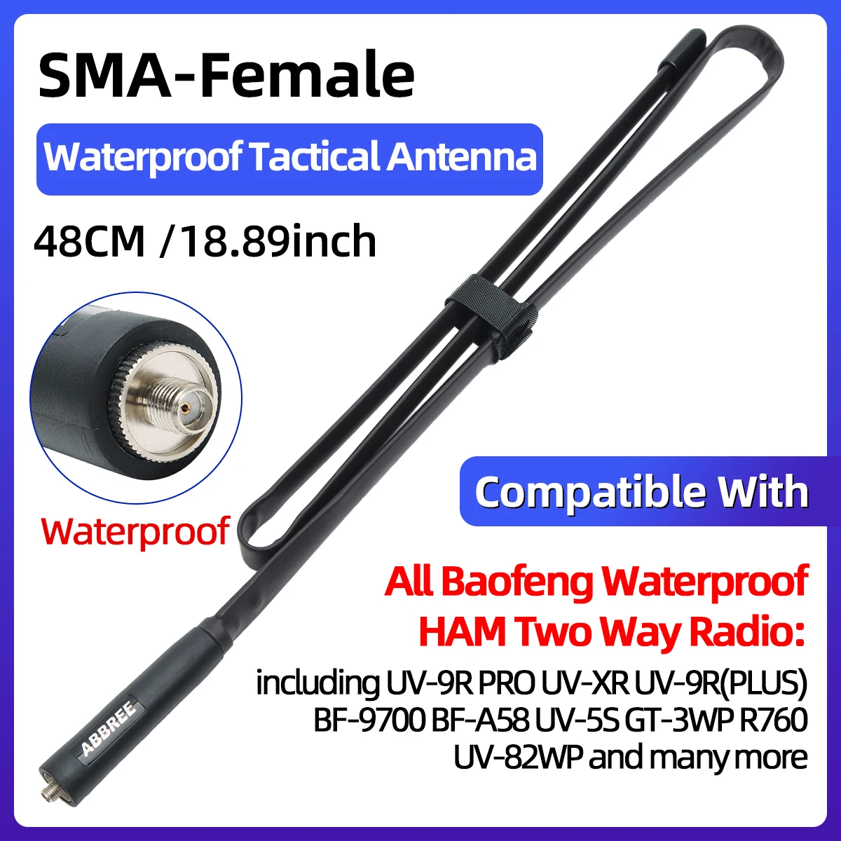 Baofeng CS Tactische Antenne SMA-Vrouwelijke Dual Band VHF UHF 144/430Mhz Opvouwbaar Voor Walkie Talkie Baofeng UV-13 Quansheng