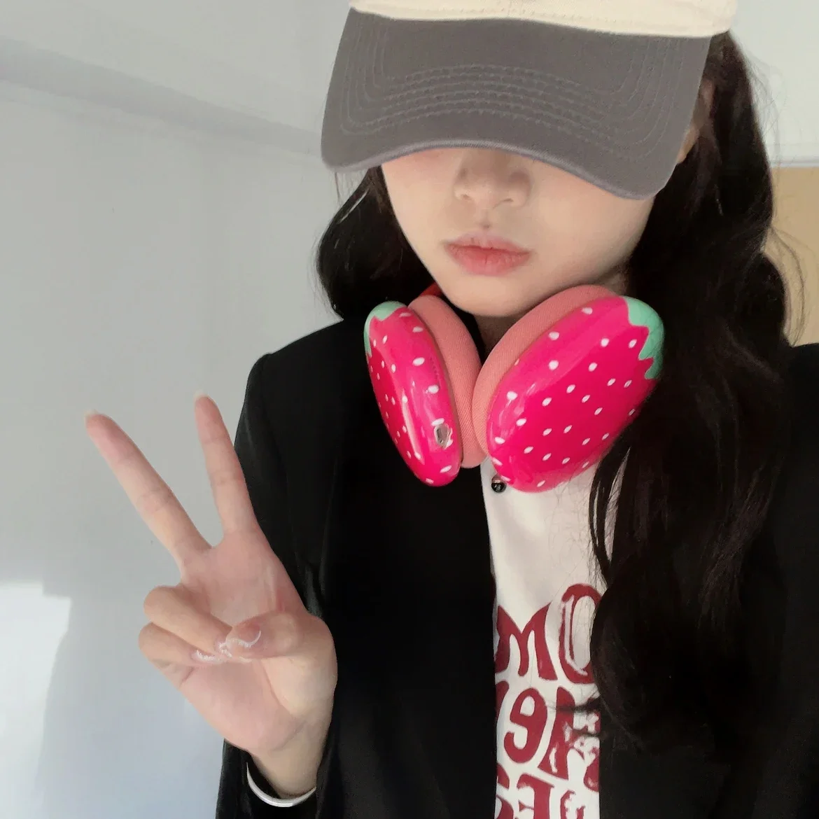 Funda protectora para Apple Airpods Max, funda Simple anticaída para auriculares, Fruit Strawberry