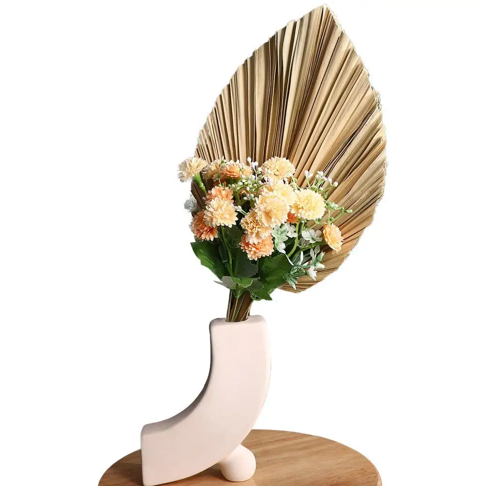 Home Wedding Decor Trimmed Bohemian Boho Tropical Leaves Dried Plant Fan Leaf Palm Spears - Detail 1