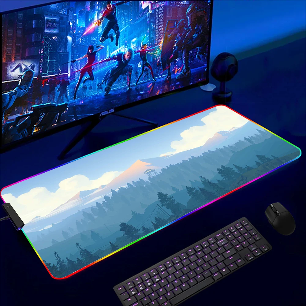 

RGB Gaming Mouse Pad LED Large Mousepad Gamer Non-Slip Firewatch Mouse Mat Notebook Desk Mat Office Table Mats XXL Keyboard Pad