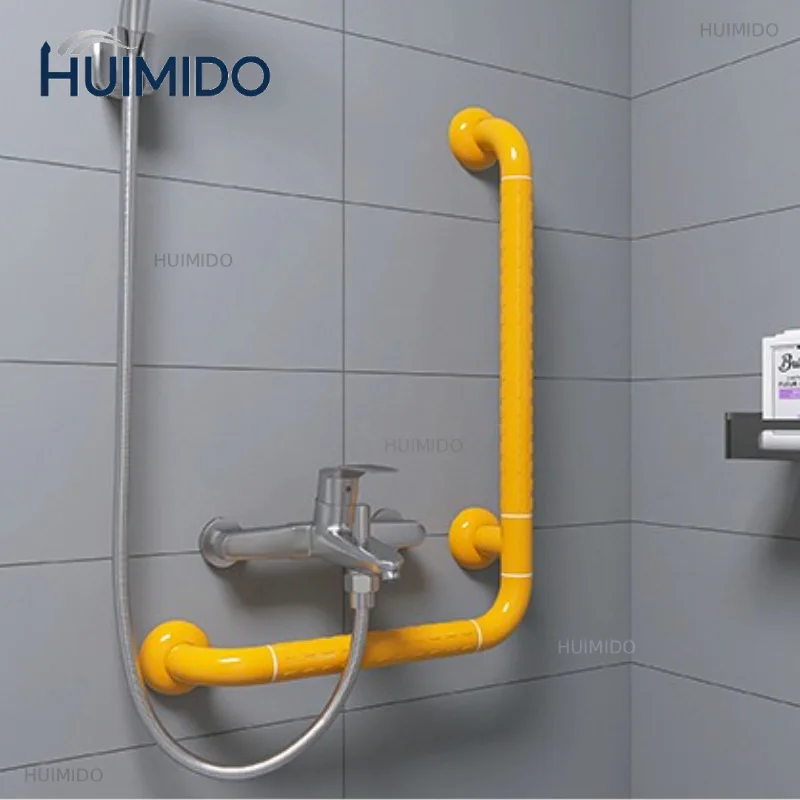 Stainless Steel Bathroom Safety Rail L-Shaped Toilet Grab Bar Elderly and Disabled Stair Handle  Strong Load  Wall Mount Support