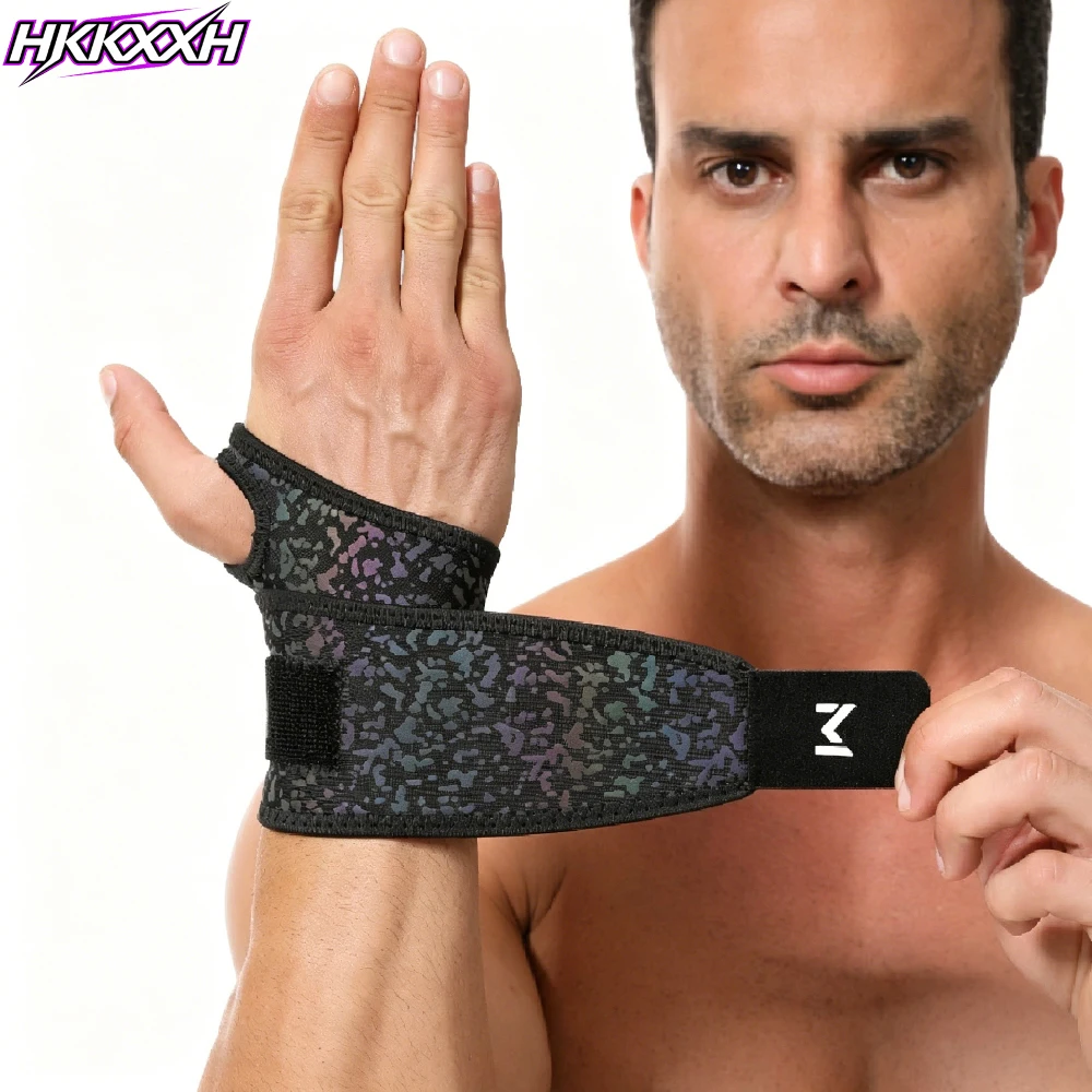1PCS Men Women Reflective Compression Wrist Wraps, Adjustable Wrist Brace Support Fits Left & Right Wrist