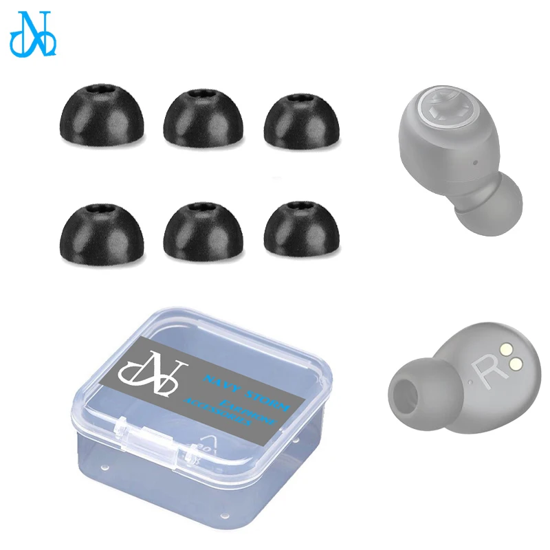 1Pair Eartips for JLab Go Air / Go Air Pro / Go Air Tones / JBuds Air ANC Wilreles Earphones Memory Foam Tips Earbuds Ear Pad