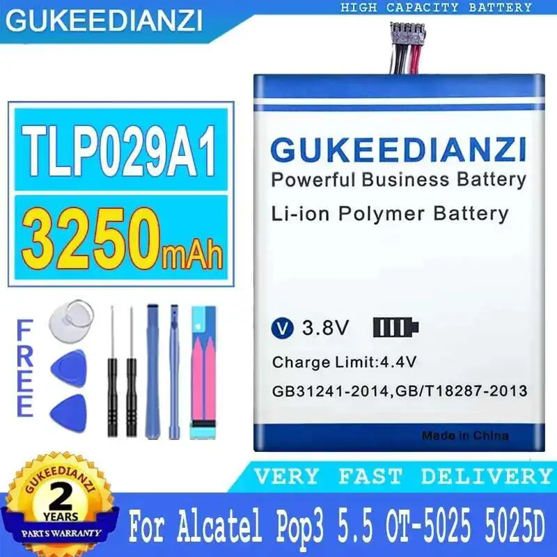 

TLP029A1 Батарея мобильного телефона Надежная замена 3250 мАч для Alcatel Onetouch Pop 3 5,5 "OT-5025 OT-5025D