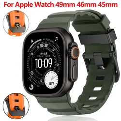Trail Silicone Strap for Apple Watch Band Ultra 3 49mm 46mm 45/44mm High-end bracelet wristband iWatch Series 11 10 9 8 7 6 SE 5