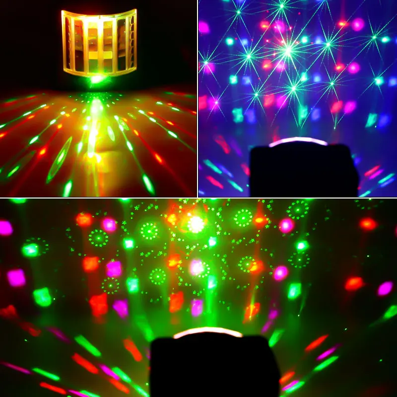 HCWE Mini Butterfly Disco Light RGB LED Party Lighting Remote Control Sound Activated Type-C Club Light for KTV Holiday