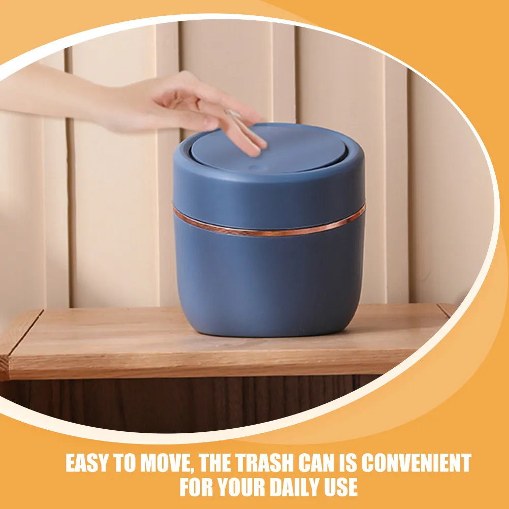 

Miniature Rubbish Can with Press Lid Simple Bright Colored Waste Bin for Desk Organization Portable Lightweight Trash Storage