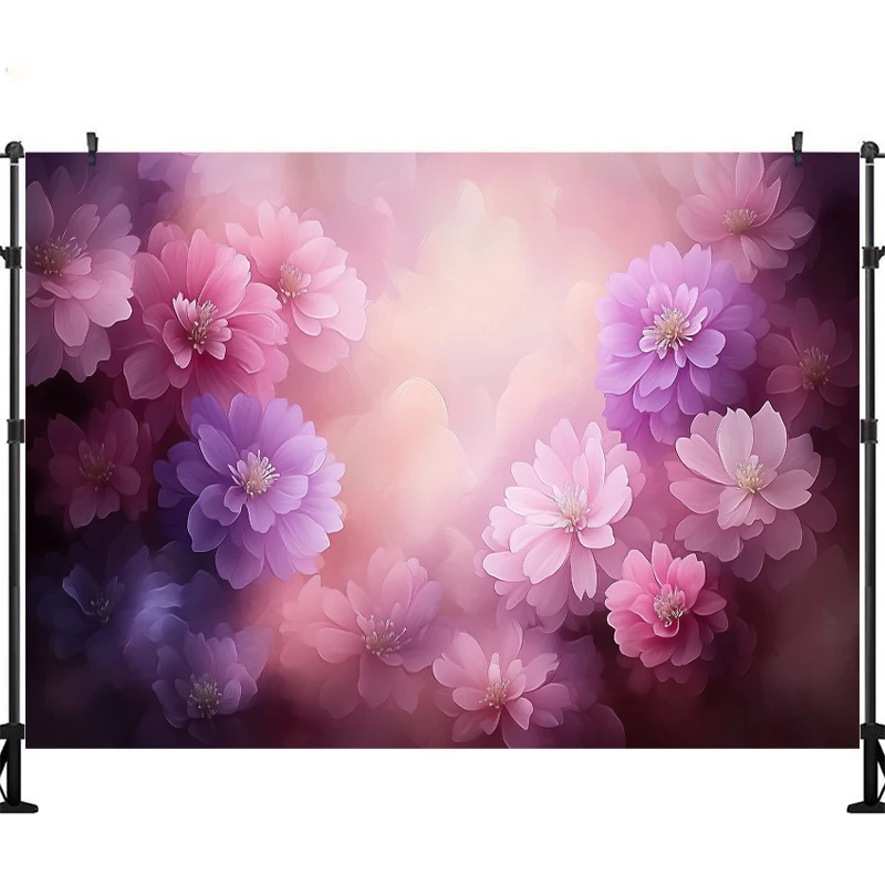 LS Photography Backgrounds Dreamy Pink Floral Abstract Texture Decor Wedding Maternity Child Adult Art Portrait Photo Backdrops