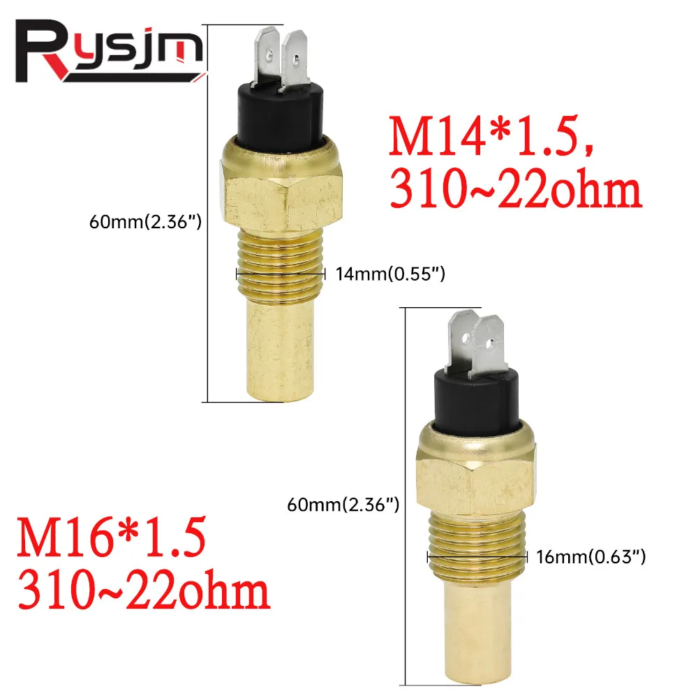 1 Piece Universal Car Water Temperature Sensor 301-22ohms M14*1.5 M16*1.5 Thread With Alarm Function For Boat Car 9-32V