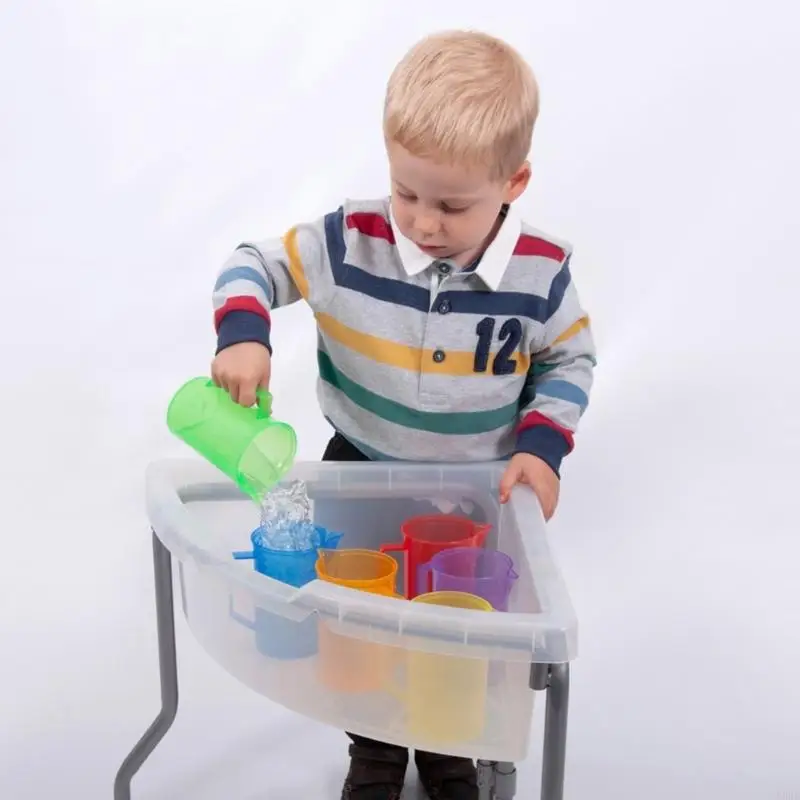 6 قطع اللعب الحسية قياس أباريق لطفل رمال المياه الملونة بلعب كأس الكأس أداة التعلم لرياض الأطفال L8RB #2