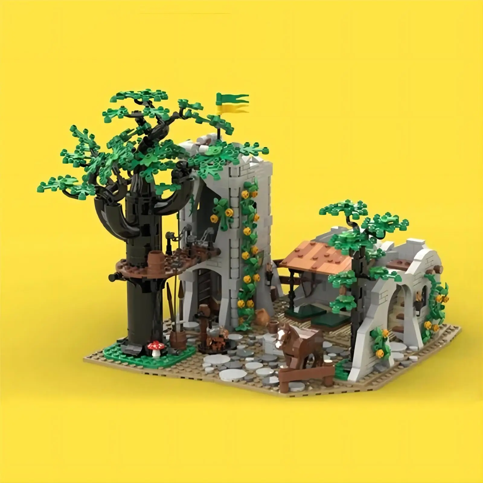 

Medieval Fortress Model Moc Building Bricks Forest Camp Technology Modular Building Blocks Gift Christmas Toy DIY Set Assembly