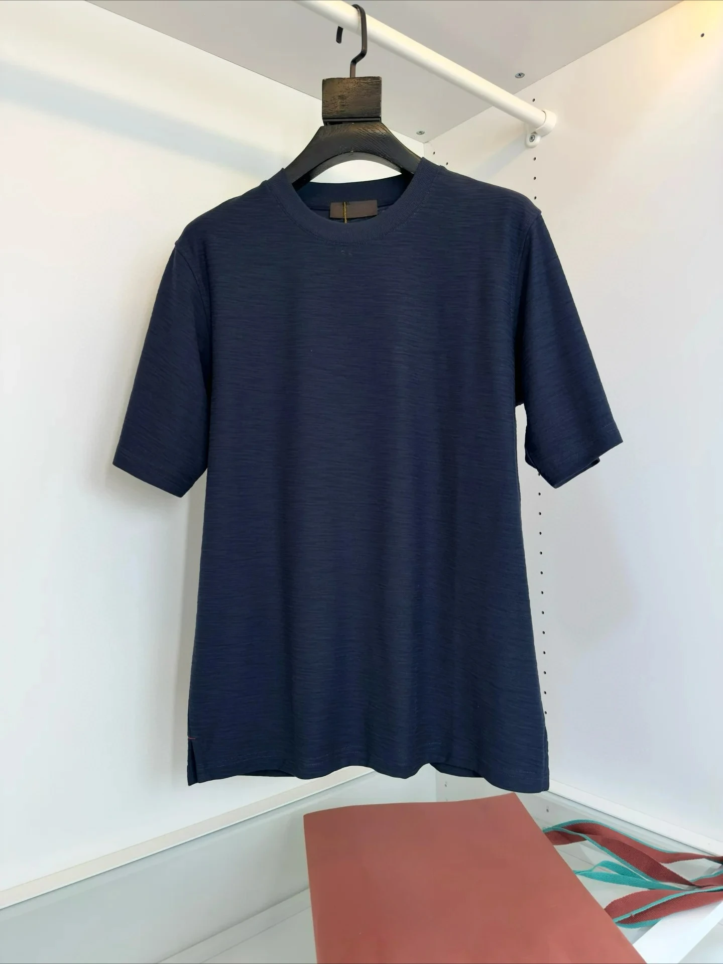 

LP итальянская мужская одежда, новая тканая дышащая ткань на заказ, модная повседневная футболка с круглым вырезом и короткими рукавами для старых денег