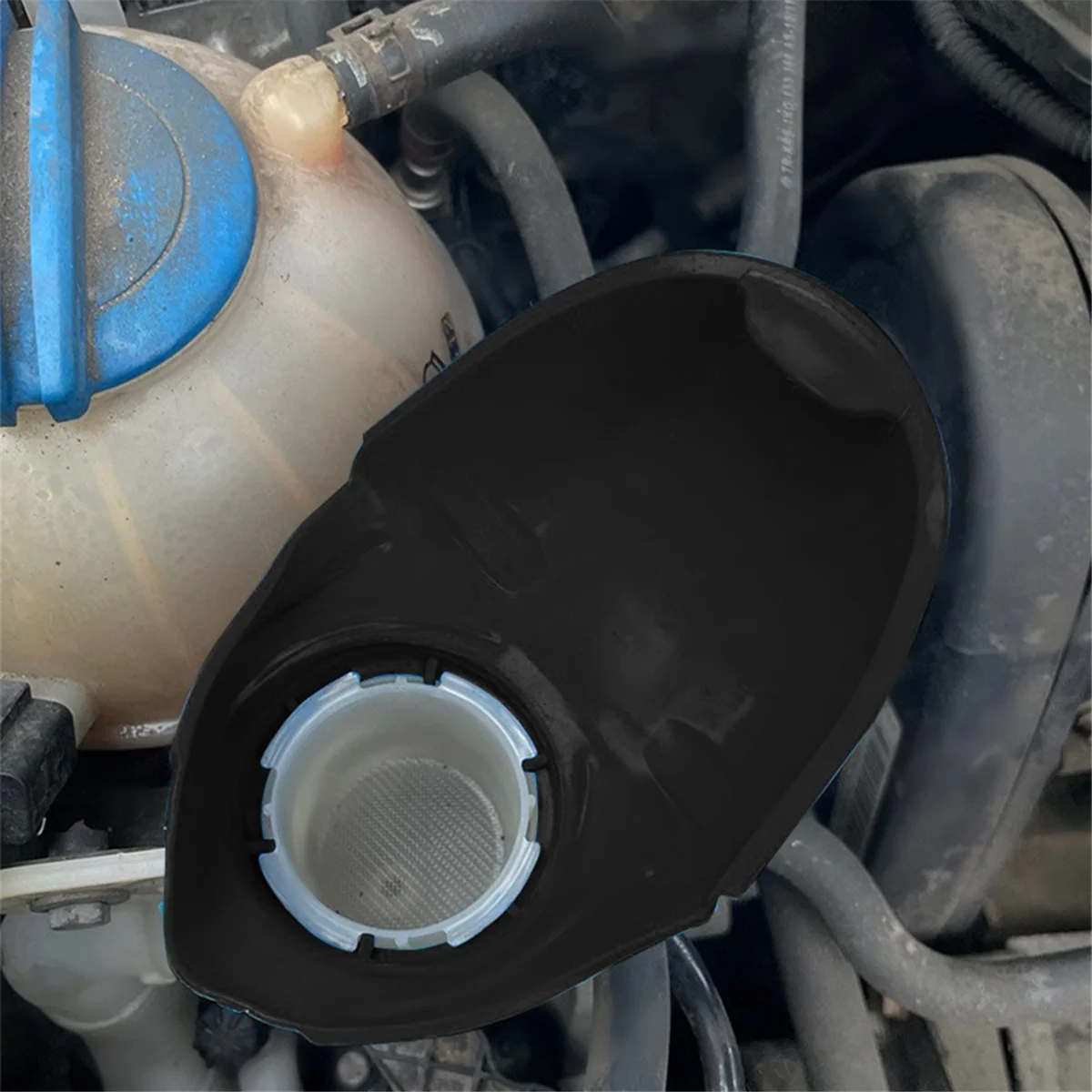 Cubierta negra para hervidor de agua de coche, cubierta para hervidor con pulverizador de llenado de agua de vidrio 6V0955485 000096706 para Audi Volkswagen Skoda jazmín
