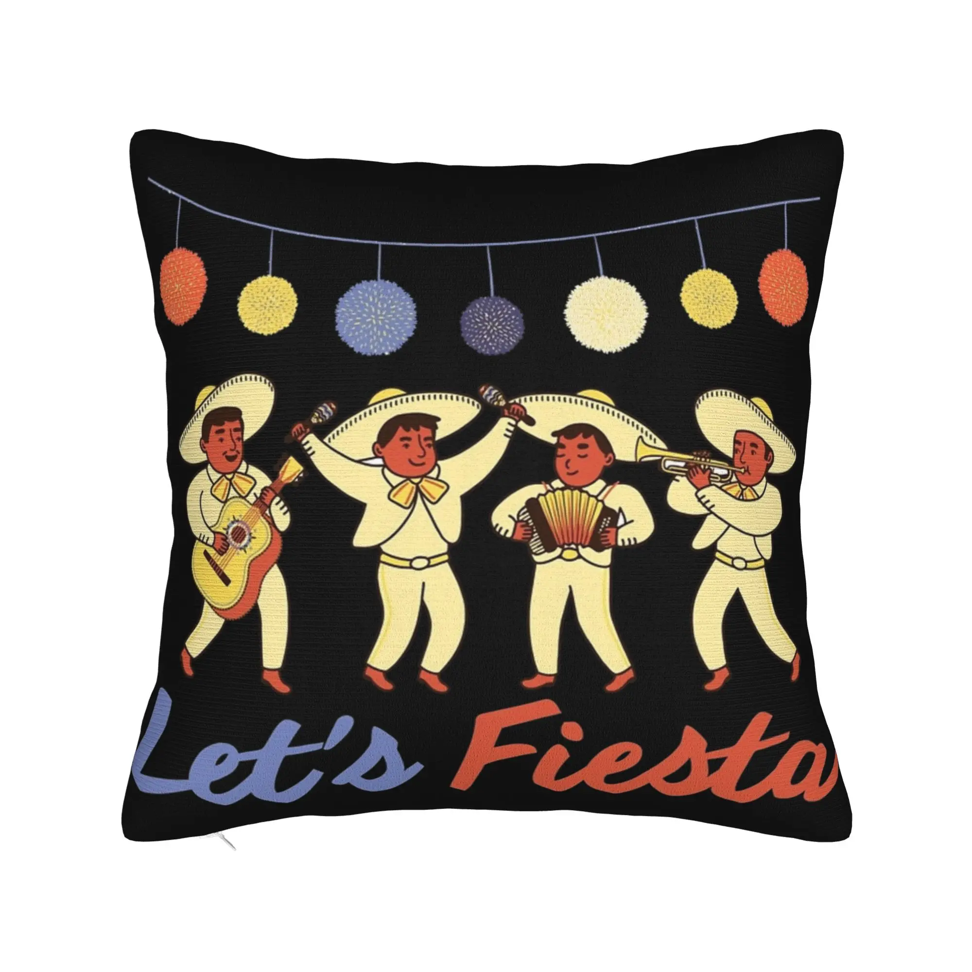 Let's Fiesta Cinco De Mayo  Pillow Covers Accessories Printed Cushion Cover Decorative  Throw Pillow Case Cover Home Multi-Size