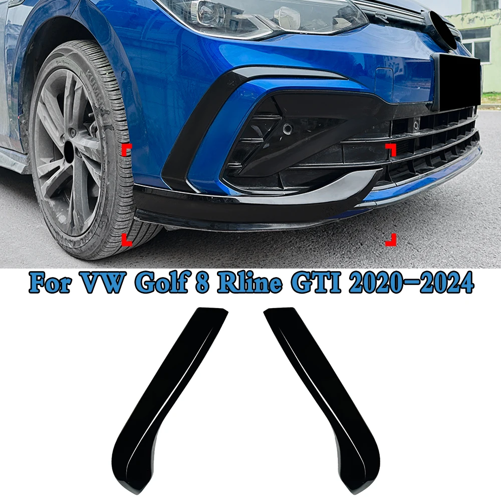 

For VW Golf 8 Rline GTI 2020-2024 Car Front Bumper Cover Wind Knife Fog Lamp Trim Blade Trim Light Auto Accessories