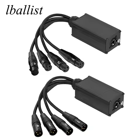 lballist 25cm RJ45 to 4 Channel 3Pin XLR Audio/DMX Over Network Cable Extender for Stage Sound Lighting and Recording Studio