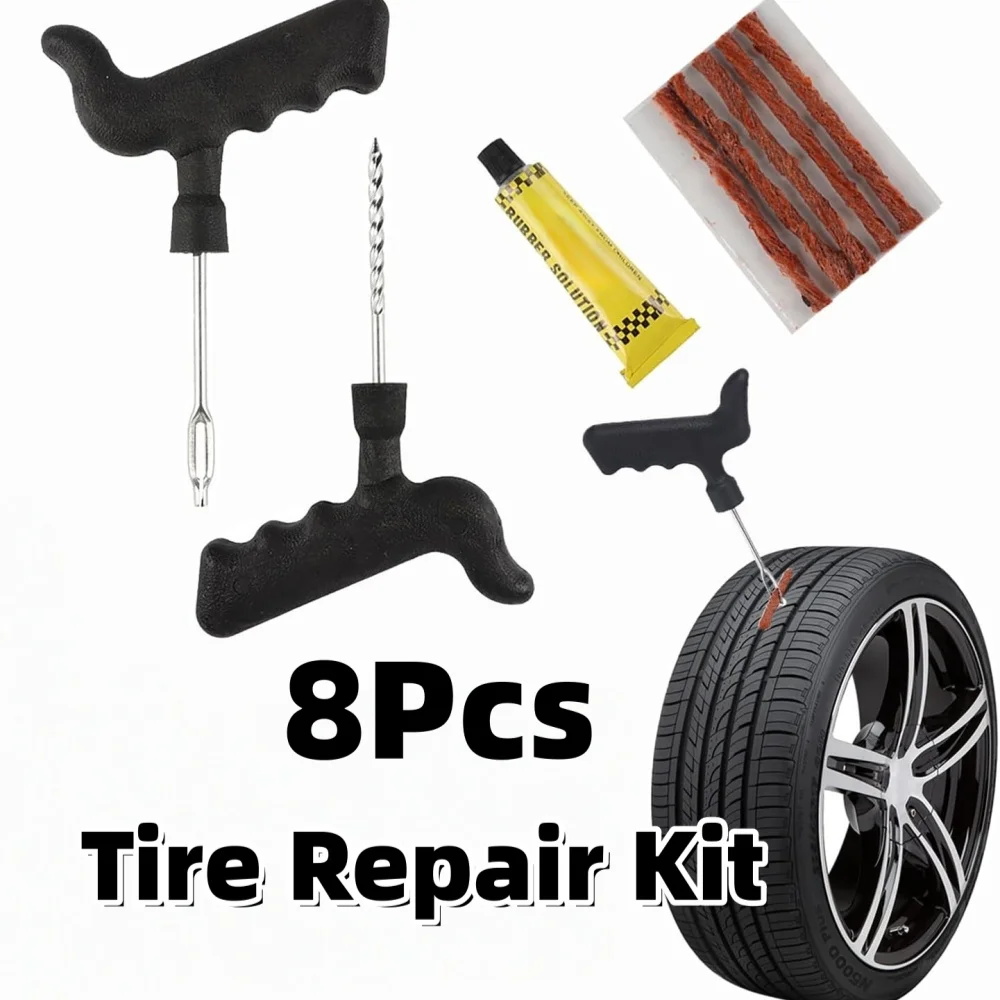

Motorcycle Tire Repair Kit Tyre Puncture Repair Tools Car Tire Strip Stirring Repair Maintenance Tool Kit Puncture Plug Tools