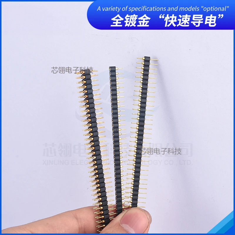 2 stuks 1*40 p Enkele Rij Ronde gat basis PCB Ronde Pin Header Socket Connector Pinheader Vergulde 2.54mm Voor Arduino