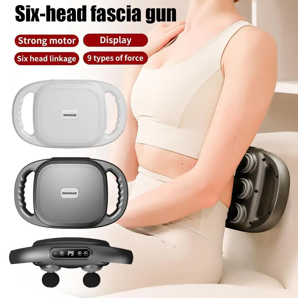 Fascia Gun Six-head Muscle Relaxation Massage Professional Grade Wireless Waist Back Masajeador Deep High Frequency Vibration