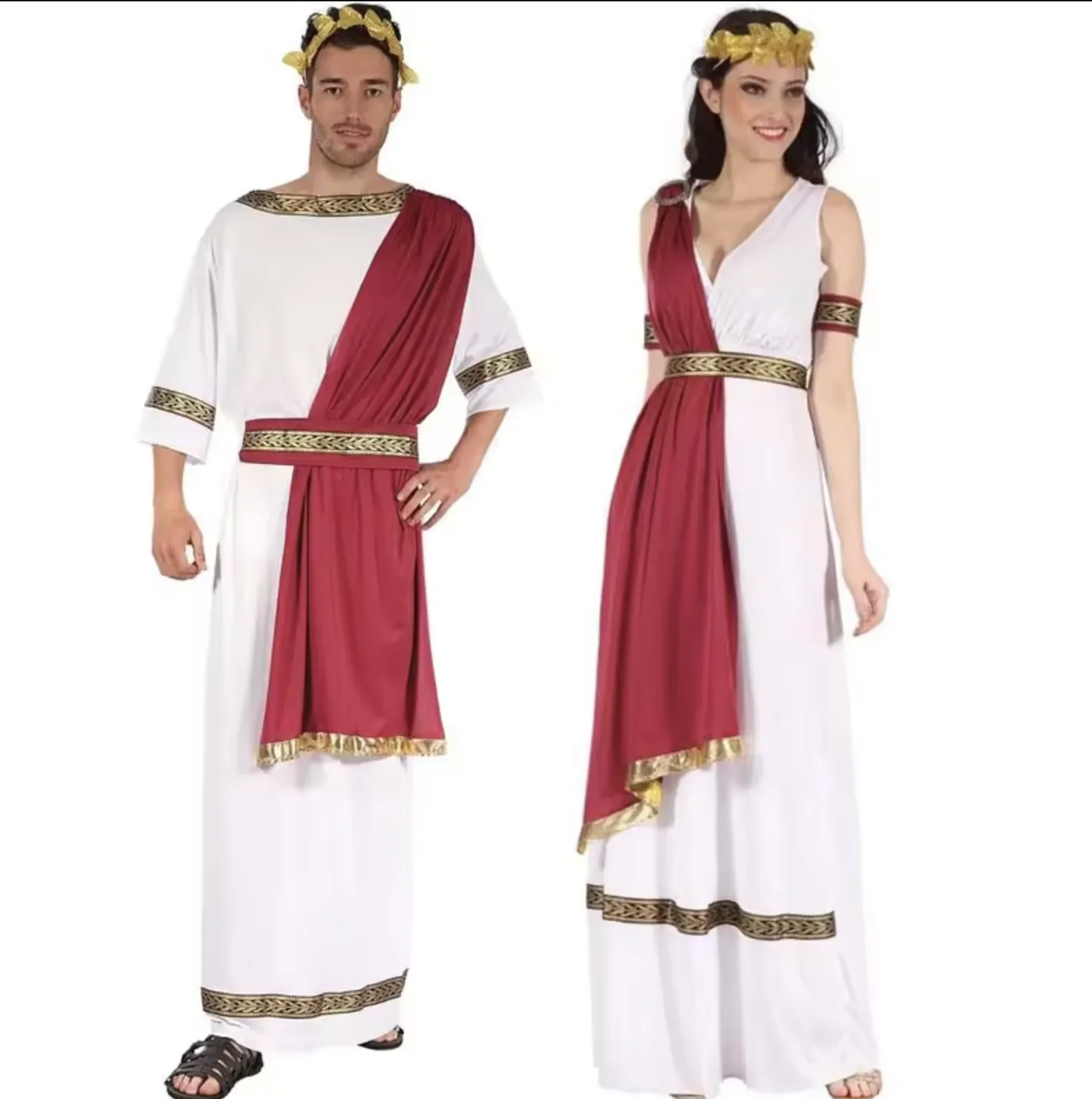 Festa de halloween feminino masculino imperador romano toga traje cosplay trajes anime cosplay