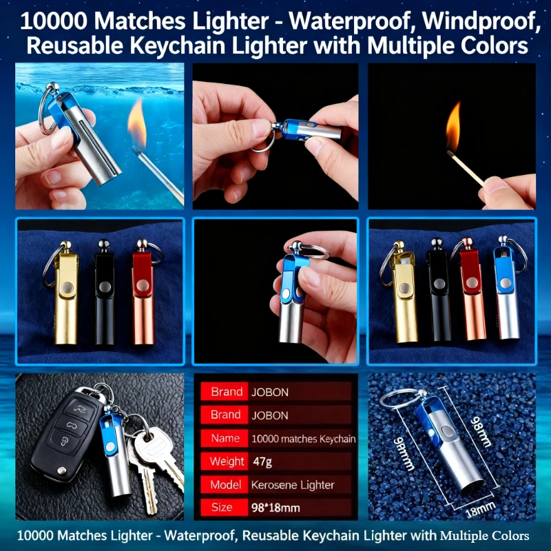 

10000Strike Keychain Torch Lighter,Portable Outdoor Creative Smoking Accessory, Cool Gift for Trendy Men,Cigarette Enthusiasts