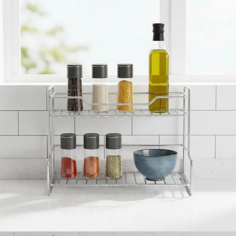 Minimalist Double-layer Storage Rack For Bathroom Sink For Storing Cosmetics Shower Gel Toiletries, Drainage Rack Storage Rack