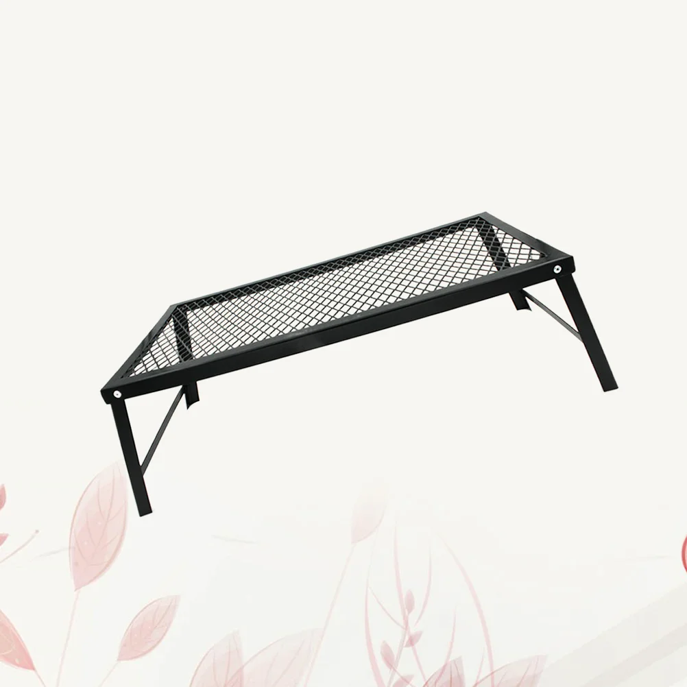 

Iron Spray Portable Foldable Table Black Camping Outdoor Picnic Barbecue Desk Mesh Anti-Rust Iron Foldable Table