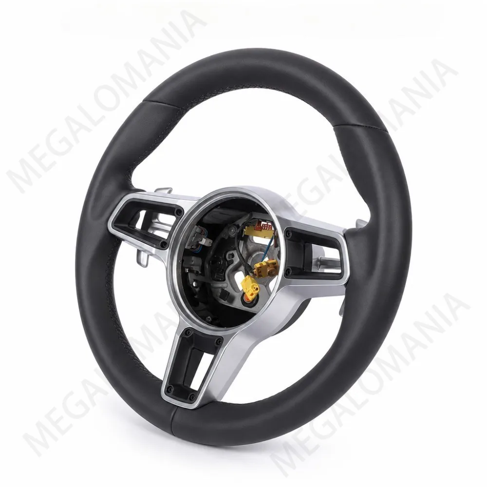 Leather Steering Wheel For Porsche Cayman GT4 Carrera GT3 RS 911 R Panamera 4 4S GTS Turbo S E-Hybrid Boxster Spyder 2005-2016