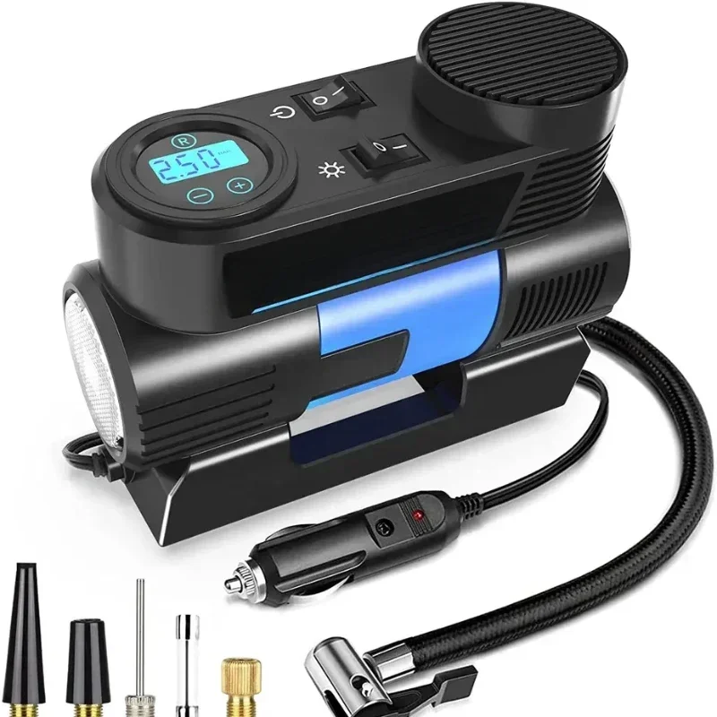 

Compact Portable Tire Inflator Air Compressor 150 psi 12v Car Tire Electric Air Pump Automatic Off Digital Psi Meter