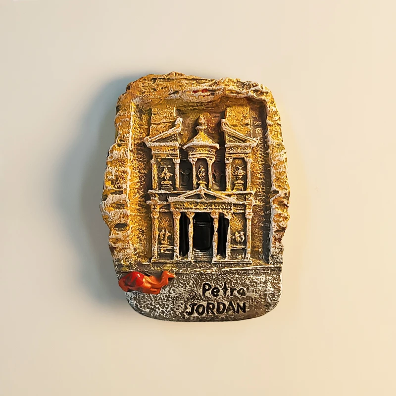 Pintura de resina estereoscópica 3D para decoración del hogar, imanes de refrigerador, Jordan, Rebecca, manualidades, recuerdos turísticos