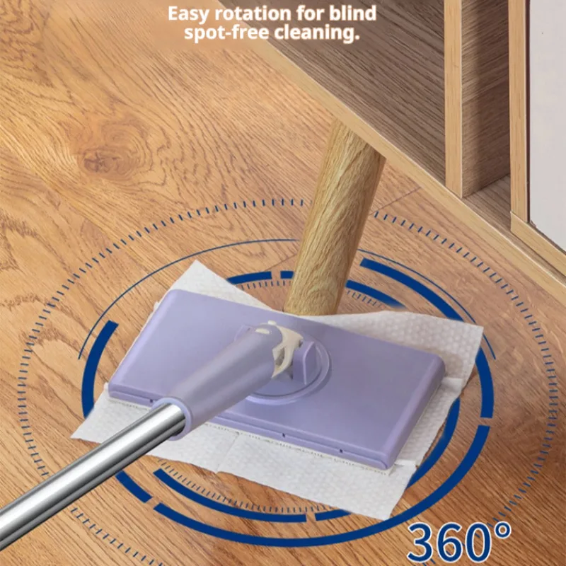 Portable Automatic Cloth Changing Hands-Free Mini Mop 360°Rotating Head Self-absorbing Mop