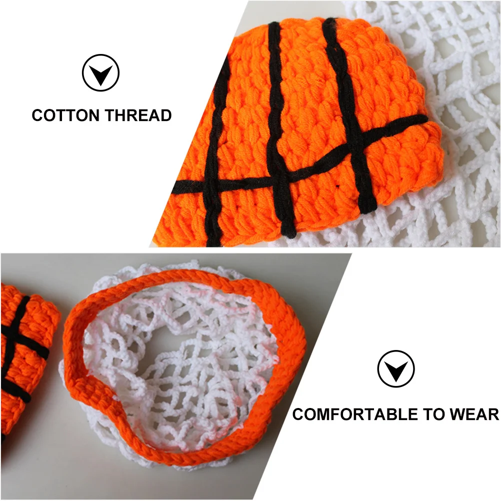 

1 set Baby Photography Props Newborn Basketball Shaped Costume Suit Net Knitted Clothes For Photoshoot Party Cosplay Gift