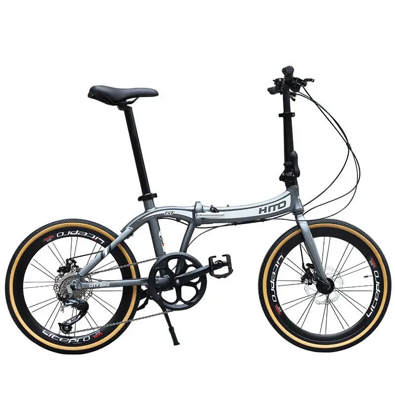 

22-inch folding bicycle 451 wheels retro ultra-light portable 9-speed disc brake aluminum alloy parent-child