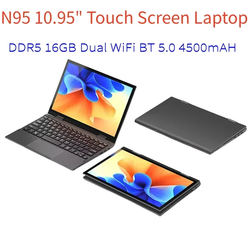 كمبيوتر محمول SZBOX M10 Intel N95 مقاس 10.95 بوصة وخفيف الوزن ومحمول 360 درجة °   طاولة دوارة تعمل باللمس DDR5 16GB Dual WiFi BT 5.0 4500mAH