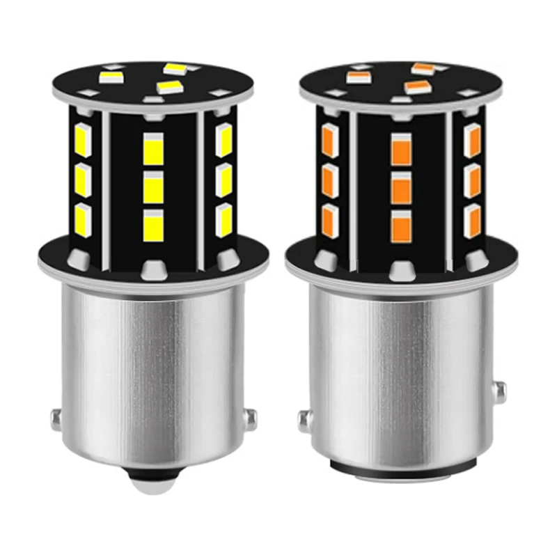 20pcs 1156 BA15S P21W DC6V 12V 24V No Polarity Motorcycle LED Indicator Light Bulb Motor Lamp 18SMD 2016 White Amber