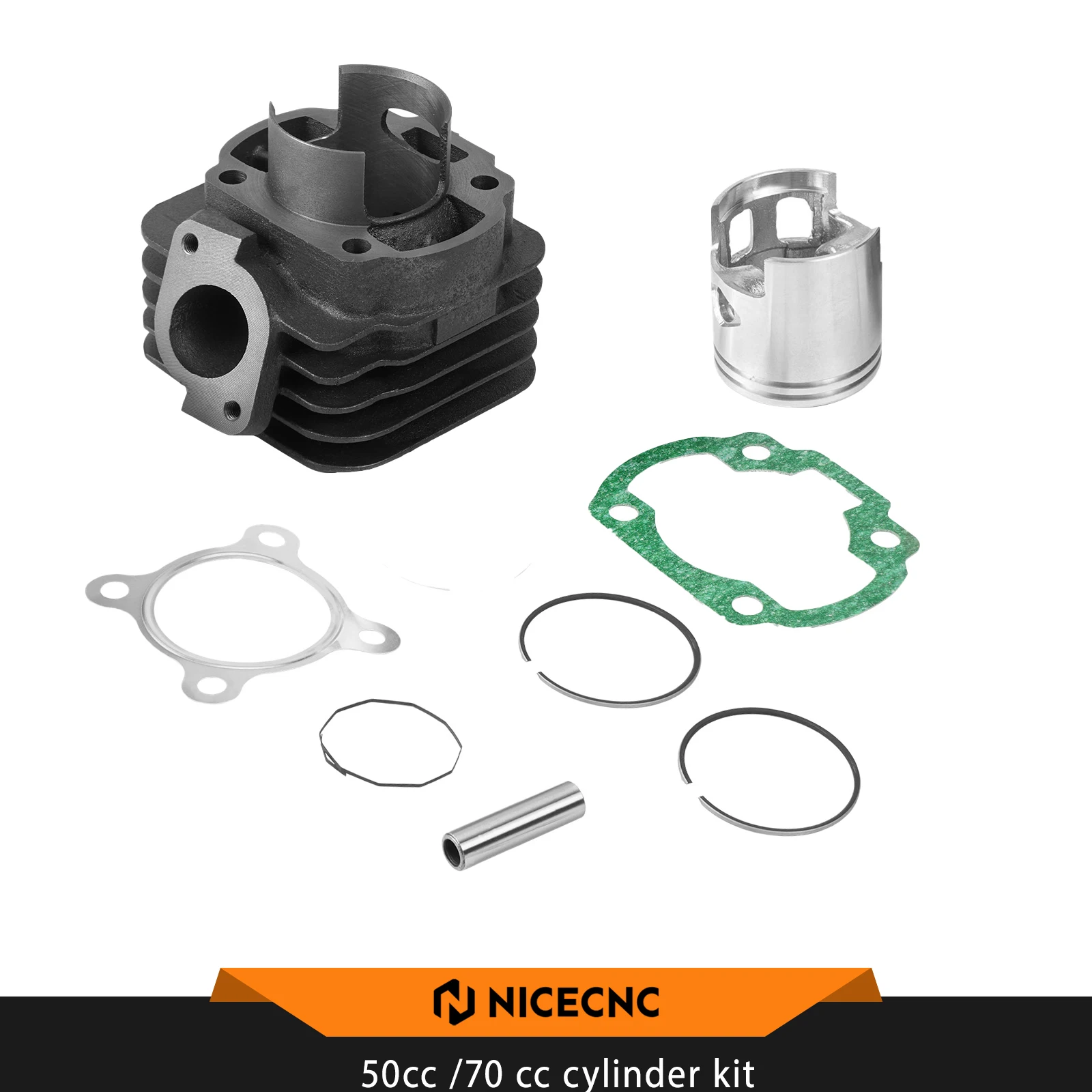 Kit de Cabeçote de Cilindro Big Bore 50cc 70cc 2 Tempos para Motores Minarelli 40QMB Yamaha JOG AXIS Jonway Jmstar Sunl Aprilia KTM ATV