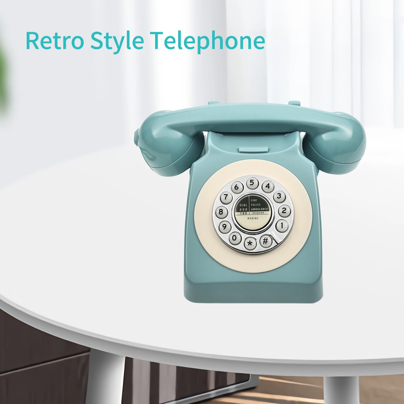 Desktop Corded Phone 80s Vintage Style Telephone Desk Landline Phone Support Ring Volume Control for Home Office Business Hotel