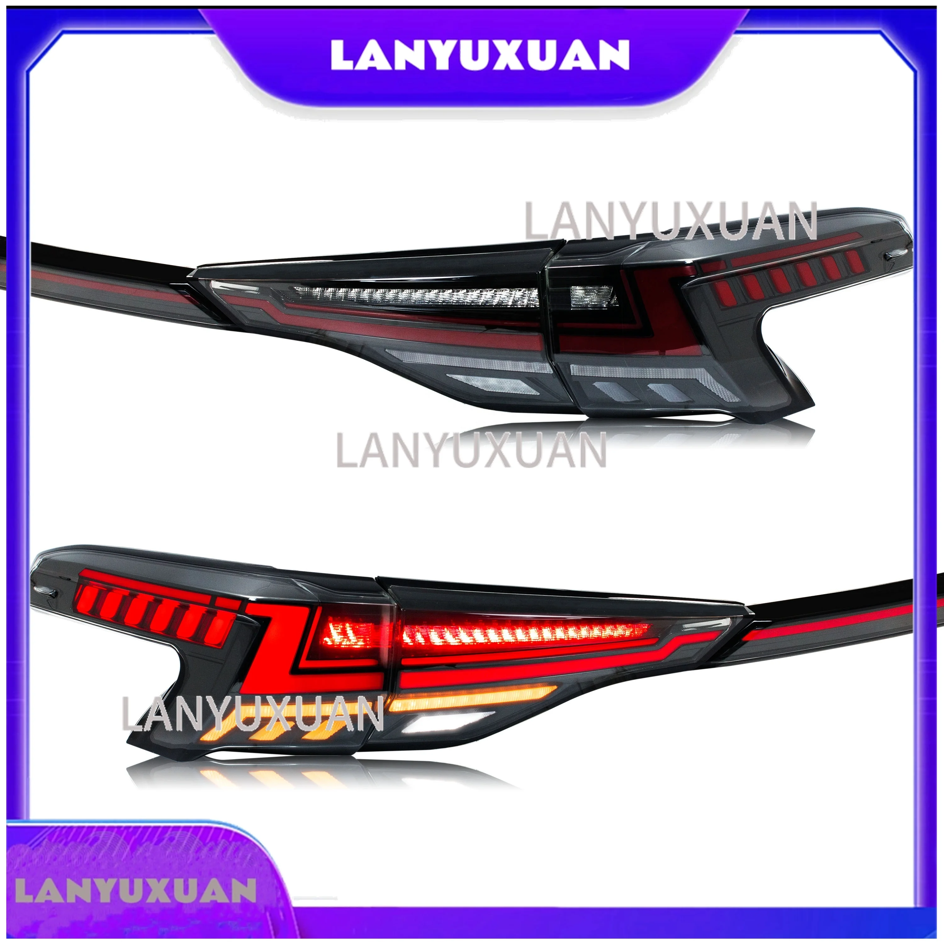 Luz Trasera LED para Auto, Repuesto para Toyota Sienna 2020 2021 2022 2023 2024, Lámpara Central con Señal de Giro Dinámica