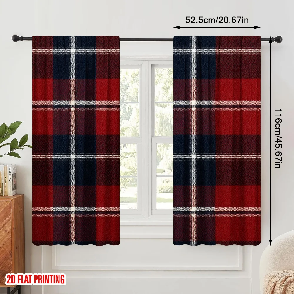 2pcs,2D plane printing Pattern Curtains Sleeping Orange Cat in Santa Hat Polyester Fabric (without rod) Decorations Inside Use