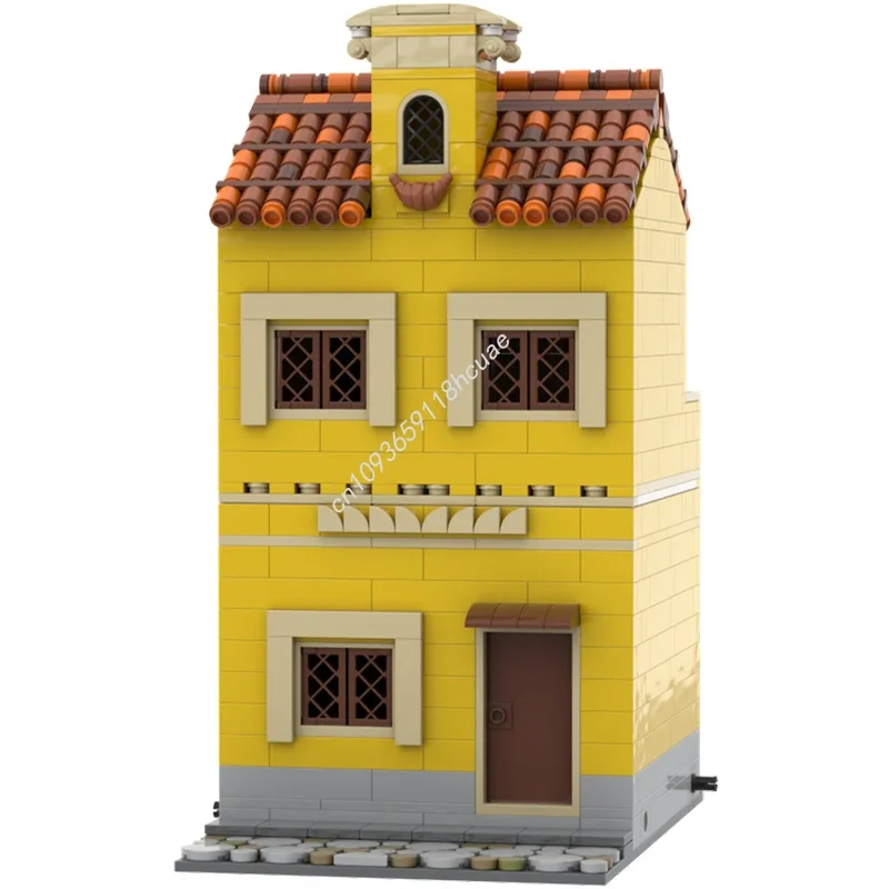 

860 деталей MOC: Серия «Итальянская улица» — Конструктор 1-Н (без интерьеров), строительные блоки, рождественский подарок, вдохновляющий набор для творчества, архитектурный конструктор DIY