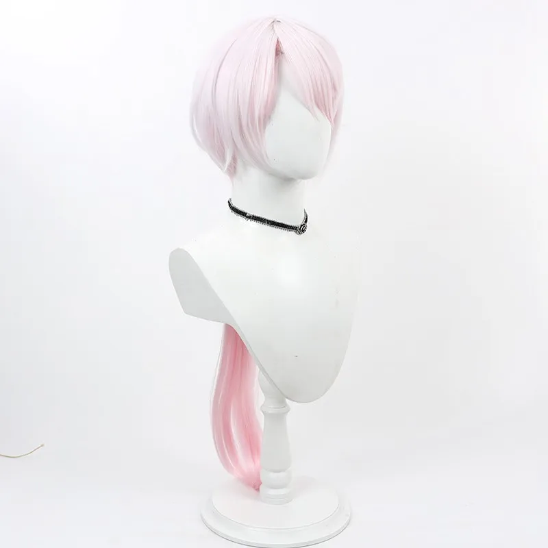 ニージャンジ Vtuber ジェンダーベンド し이나ゆいか 男性版 コスプレウィッグ、ピンクグラデーション