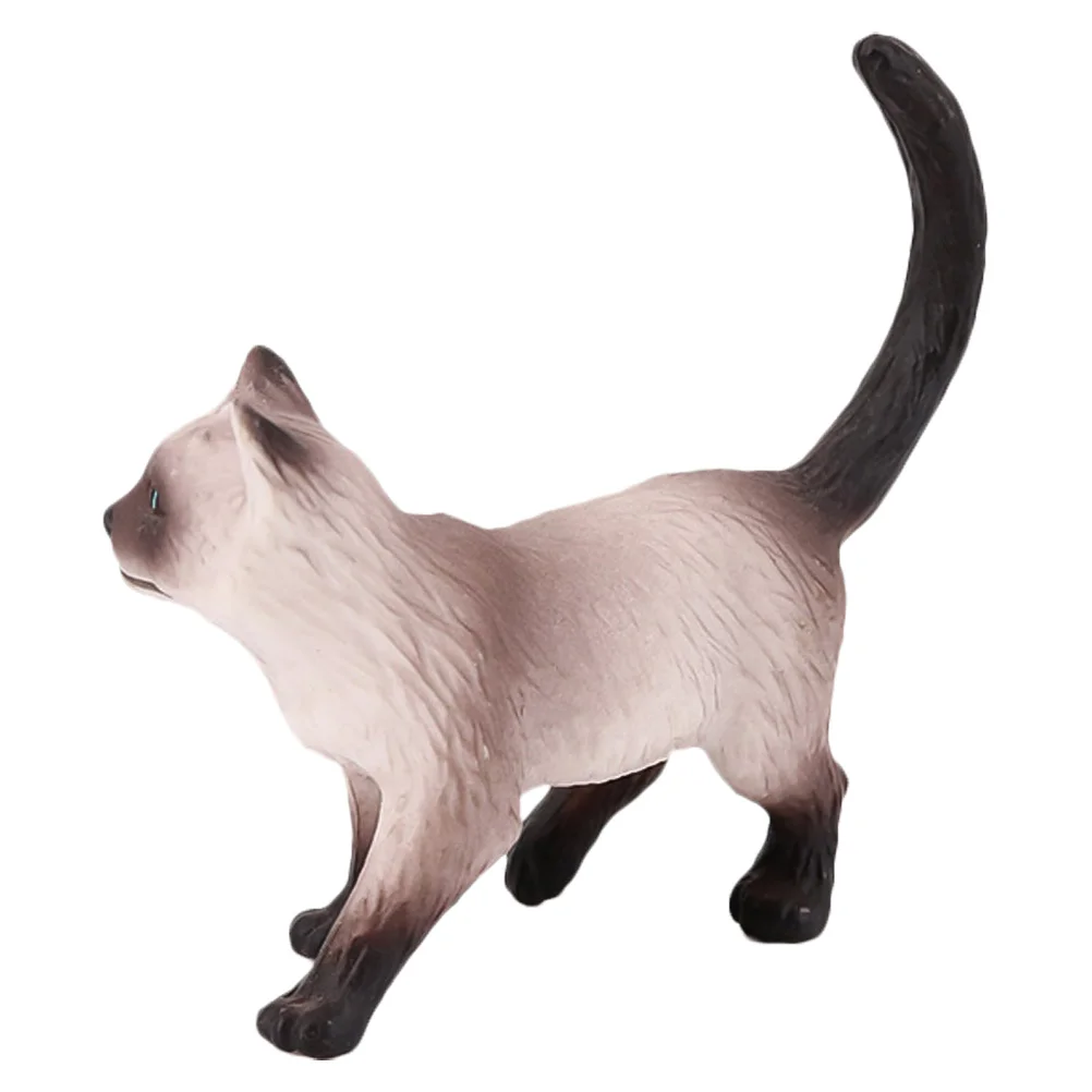 

Siamese Cat Ornament Toy Home Decoration Kids Cognitive Prop Plastic Miniature Child