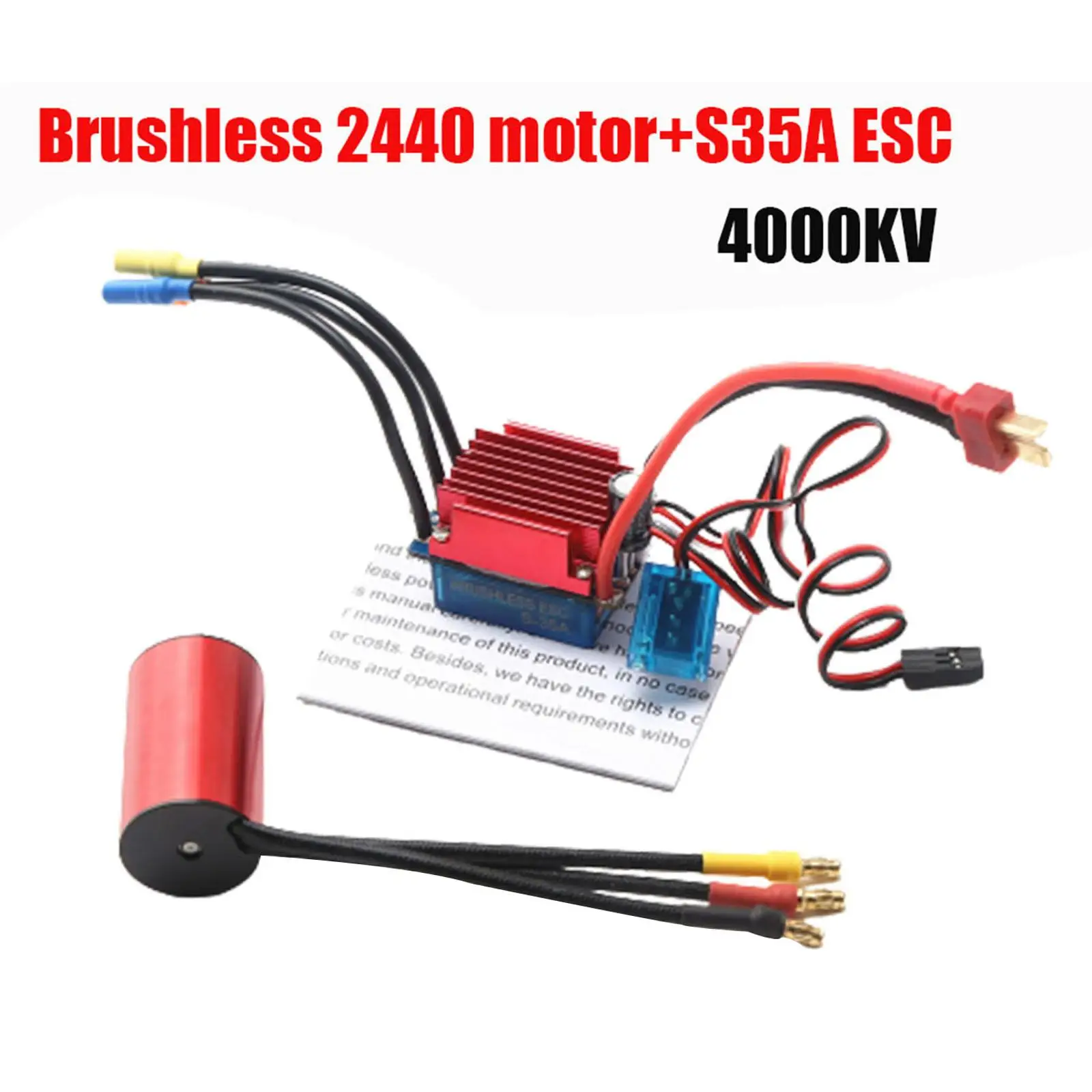 2440 Brushless Motor 35A ESC Combo Sensorless Brushless RC Motor for 1/12 Scale RC Truck Spare Parts Replacements Accessory
