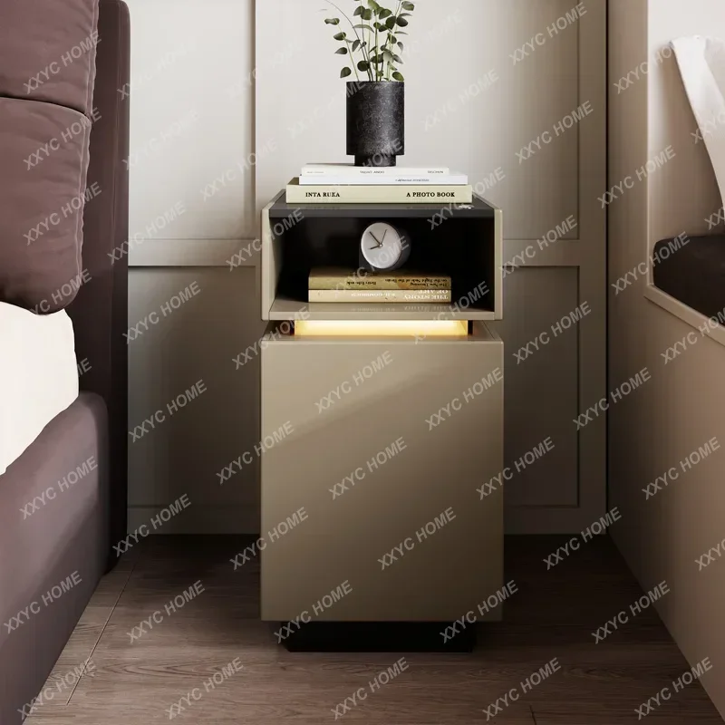 .Simple Modern New Light Luxury High-Grade Cream Style 30cm Small Extremely Narrow Bedroom Side Cabinet