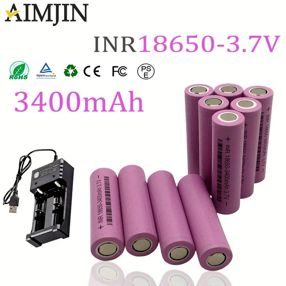 

Литий-ионный аккумулятор 18650 для Samsung 18650 3,7 В, литиевая аккумуляторная батарея 3400 мАч, DIY ток 20 А