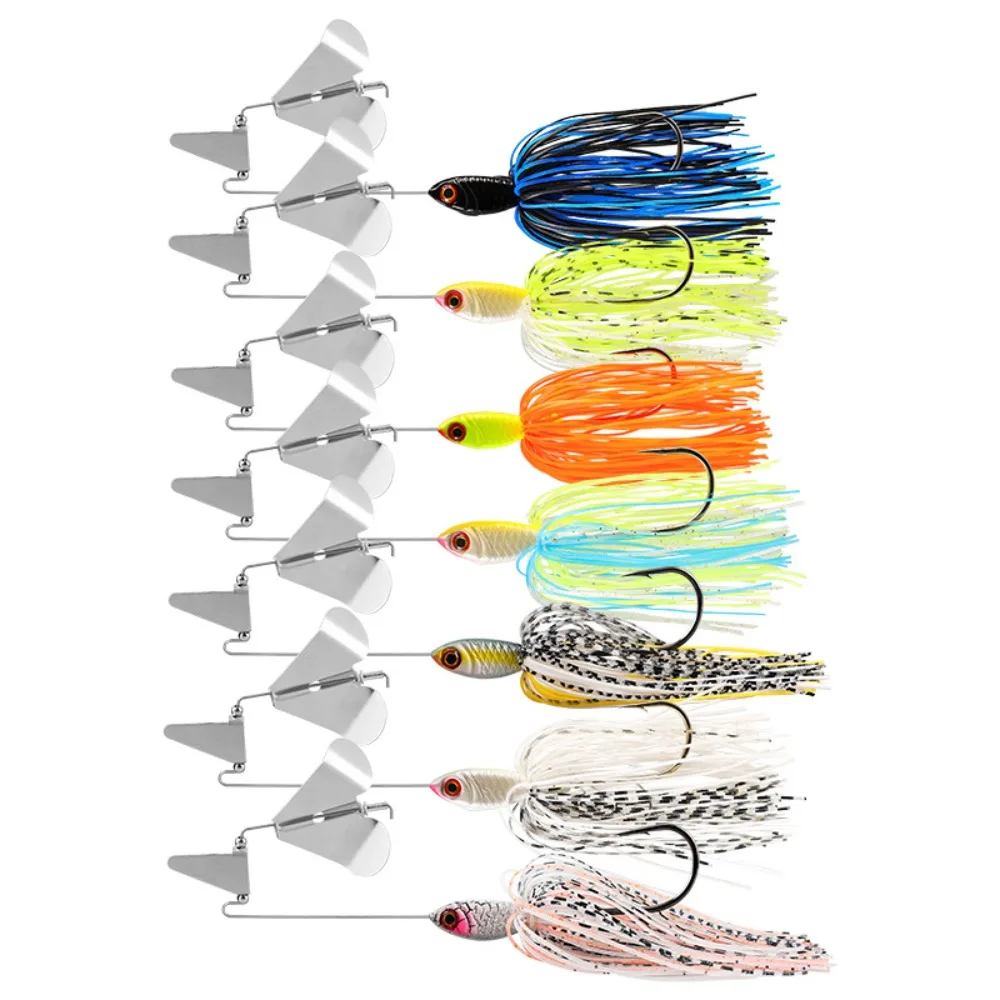 2pcs 2024 Bass Pike Walleye Beard Fishing Lure 18g Chatter Buzzbait Tassel Silicone Skirt Spinner Bait Sea Fishing